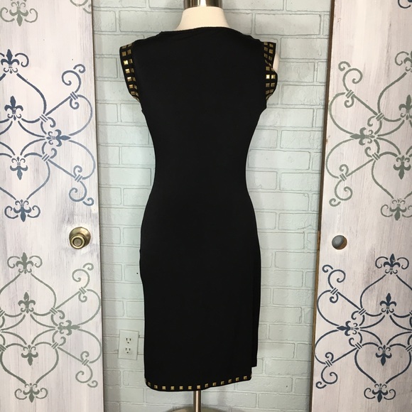 Micheal Kors Cocktail Dress Black w/Gold Studs Sm - Picture 7 of 13
